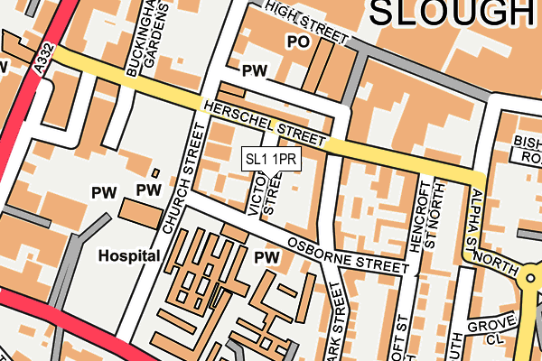 SL1 1PR map - OS OpenMap – Local (Ordnance Survey)