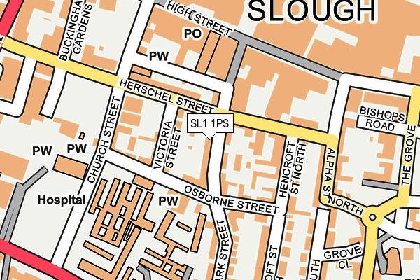 SL1 1PS map - OS OpenMap – Local (Ordnance Survey)