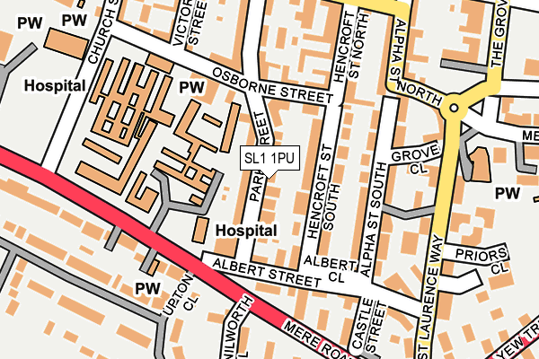 SL1 1PU map - OS OpenMap – Local (Ordnance Survey)