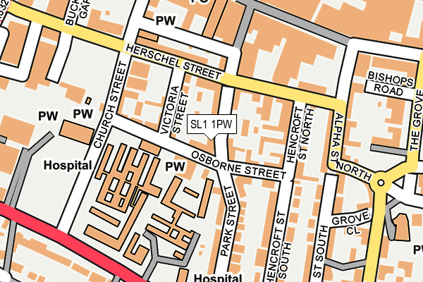 SL1 1PW map - OS OpenMap – Local (Ordnance Survey)