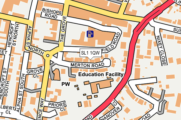 SL1 1QW map - OS OpenMap – Local (Ordnance Survey)