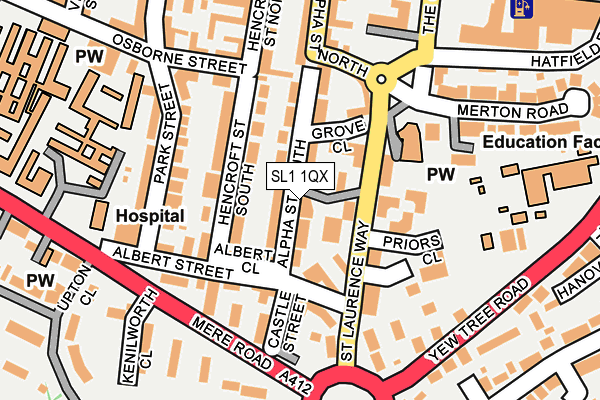 SL1 1QX map - OS OpenMap – Local (Ordnance Survey)