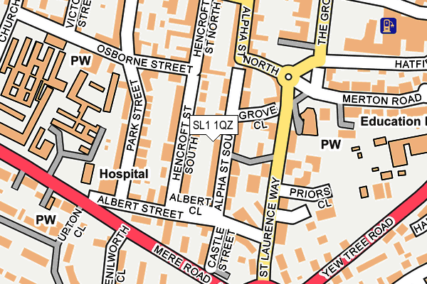 SL1 1QZ map - OS OpenMap – Local (Ordnance Survey)