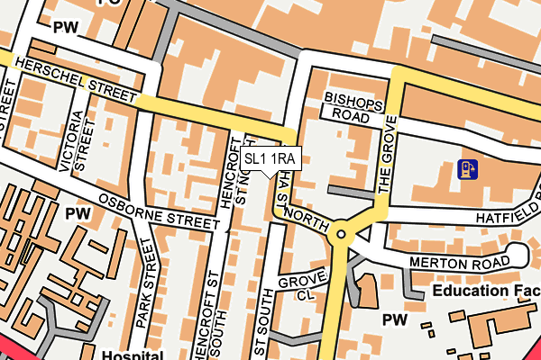 SL1 1RA map - OS OpenMap – Local (Ordnance Survey)