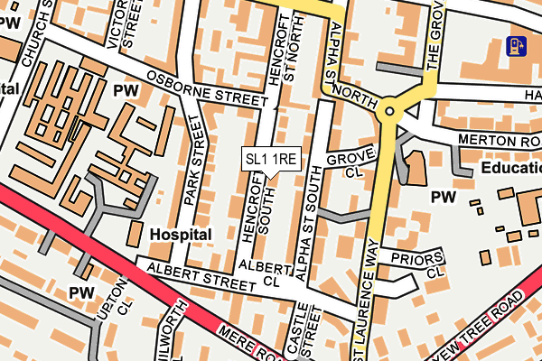 SL1 1RE map - OS OpenMap – Local (Ordnance Survey)