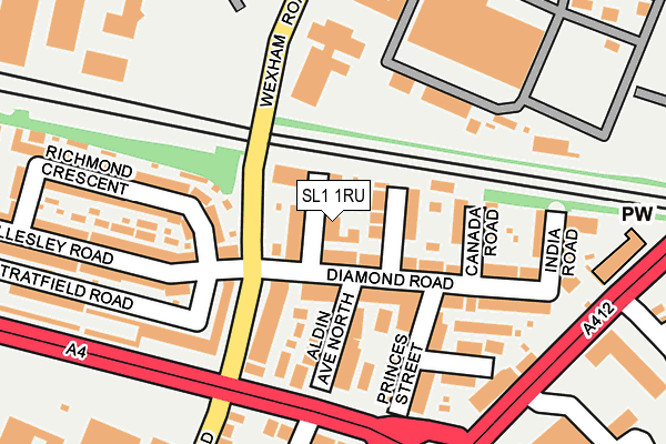 SL1 1RU map - OS OpenMap – Local (Ordnance Survey)