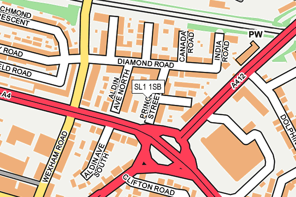 SL1 1SB map - OS OpenMap – Local (Ordnance Survey)