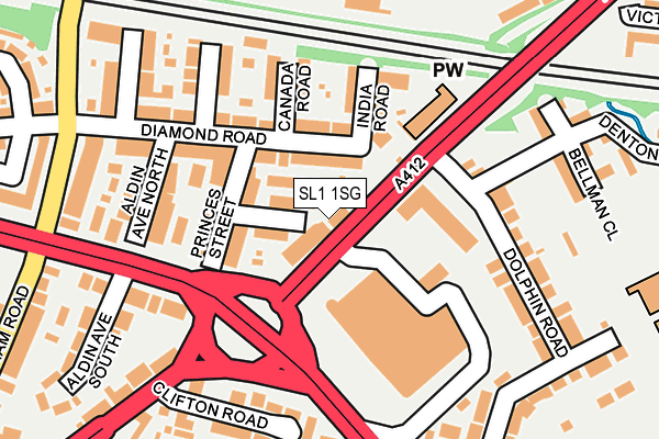 SL1 1SG map - OS OpenMap – Local (Ordnance Survey)