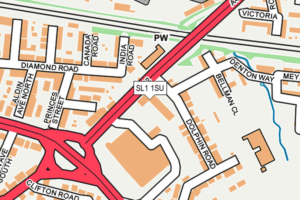 SL1 1SU map - OS OpenMap – Local (Ordnance Survey)