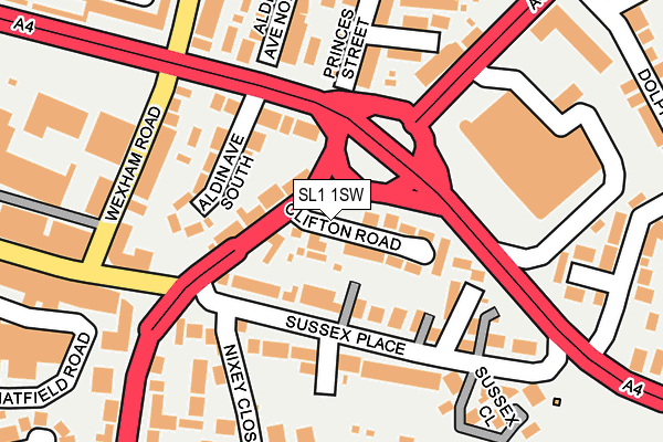 SL1 1SW map - OS OpenMap – Local (Ordnance Survey)
