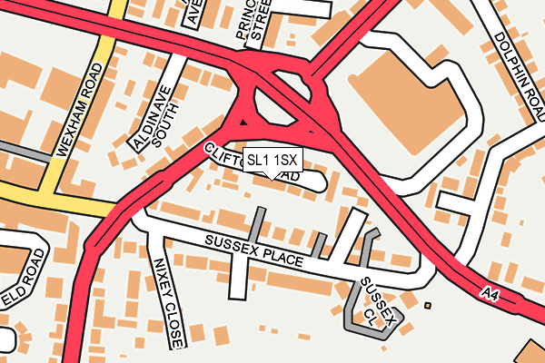 SL1 1SX map - OS OpenMap – Local (Ordnance Survey)