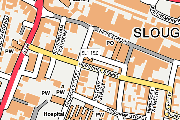 SL1 1SZ map - OS OpenMap – Local (Ordnance Survey)