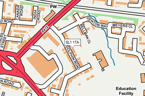 SL1 1TA map - OS OpenMap – Local (Ordnance Survey)