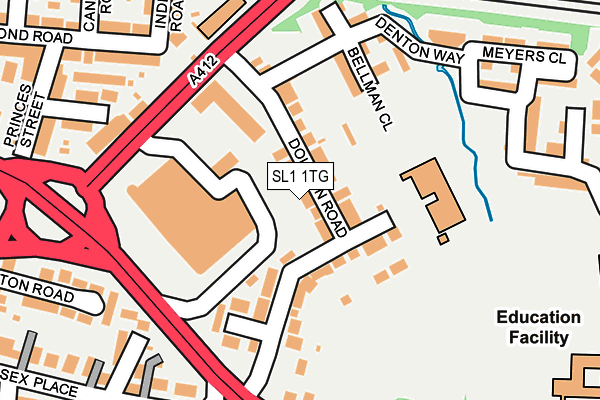 SL1 1TG map - OS OpenMap – Local (Ordnance Survey)