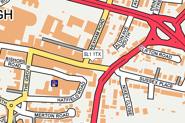 SL1 1TX map - OS OpenMap – Local (Ordnance Survey)