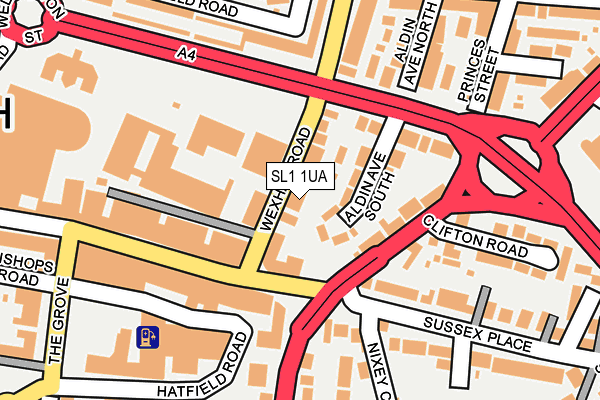 SL1 1UA map - OS OpenMap – Local (Ordnance Survey)