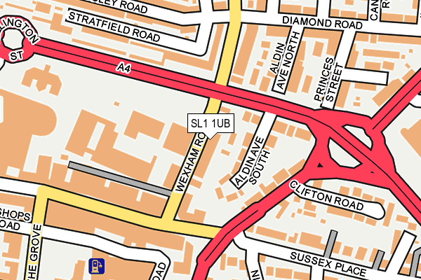 SL1 1UB map - OS OpenMap – Local (Ordnance Survey)
