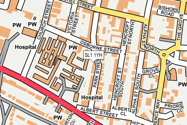 SL1 1YH map - OS OpenMap – Local (Ordnance Survey)