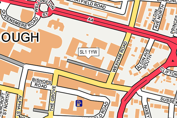 SL1 1YW map - OS OpenMap – Local (Ordnance Survey)