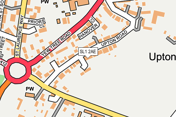 SL1 2AE map - OS OpenMap – Local (Ordnance Survey)