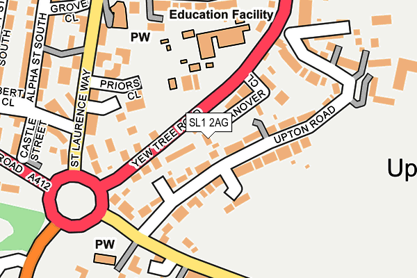 SL1 2AG map - OS OpenMap – Local (Ordnance Survey)