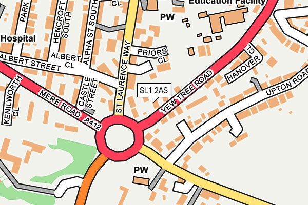 SL1 2AS map - OS OpenMap – Local (Ordnance Survey)