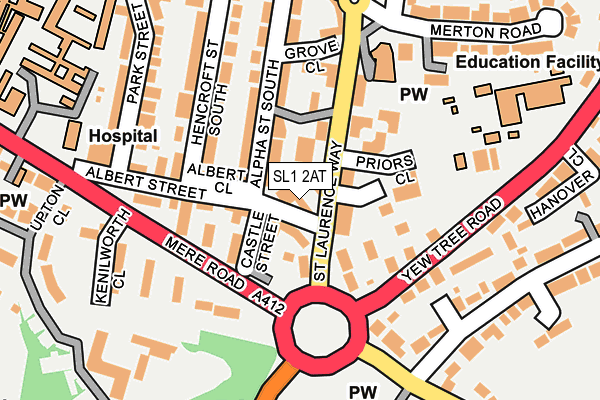 SL1 2AT map - OS OpenMap – Local (Ordnance Survey)