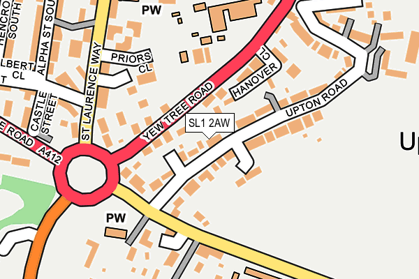 SL1 2AW map - OS OpenMap – Local (Ordnance Survey)