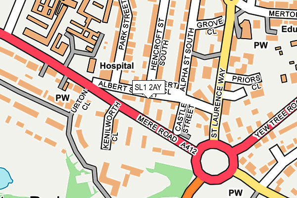 SL1 2AY map - OS OpenMap – Local (Ordnance Survey)