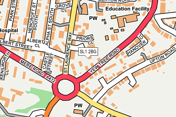 SL1 2BG map - OS OpenMap – Local (Ordnance Survey)