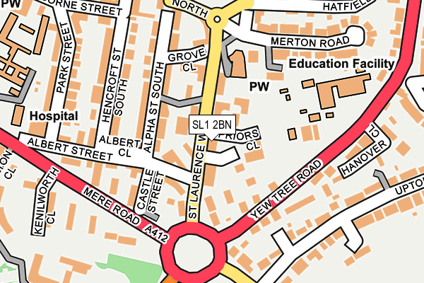 SL1 2BN map - OS OpenMap – Local (Ordnance Survey)