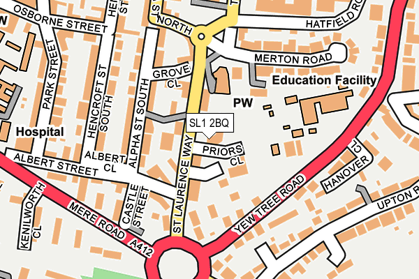 SL1 2BQ map - OS OpenMap – Local (Ordnance Survey)