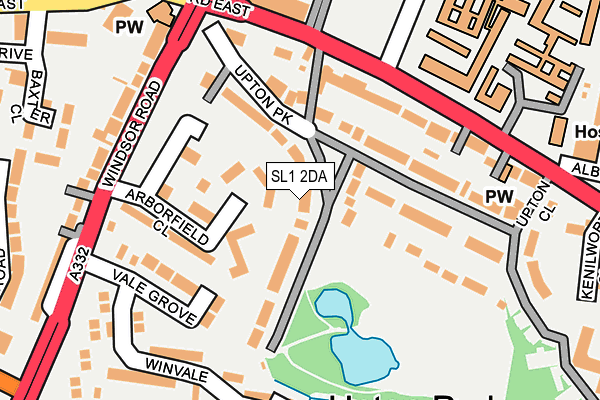 SL1 2DA map - OS OpenMap – Local (Ordnance Survey)