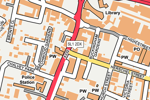 SL1 2DX map - OS OpenMap – Local (Ordnance Survey)