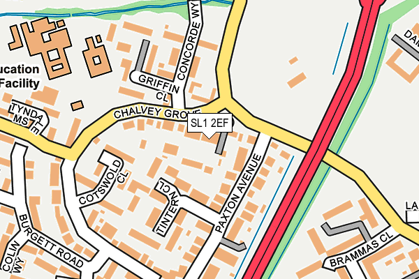 SL1 2EF map - OS OpenMap – Local (Ordnance Survey)