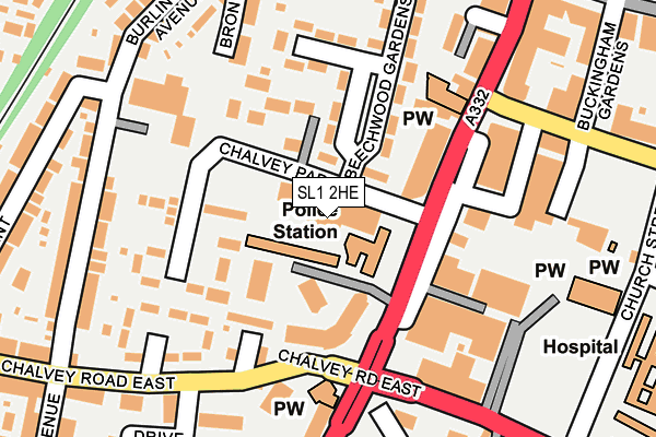 SL1 2HE map - OS OpenMap – Local (Ordnance Survey)