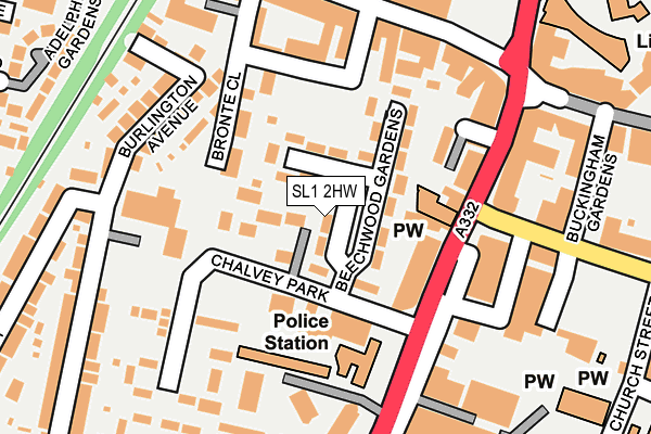 SL1 2HW map - OS OpenMap – Local (Ordnance Survey)