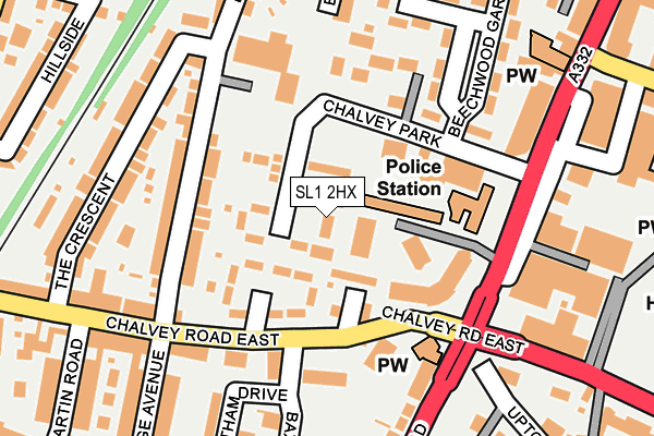 SL1 2HX map - OS OpenMap – Local (Ordnance Survey)