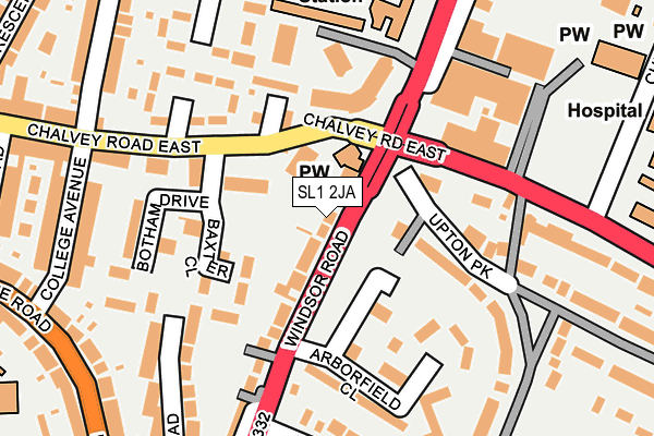 SL1 2JA map - OS OpenMap – Local (Ordnance Survey)