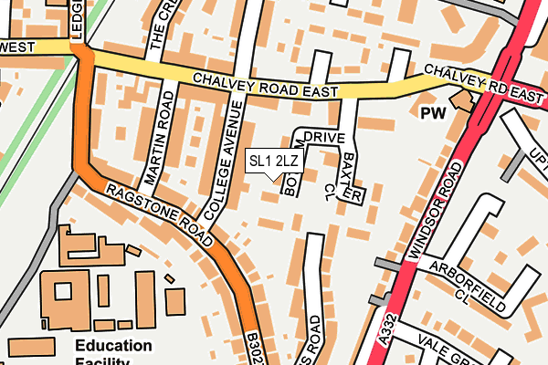 SL1 2LZ map - OS OpenMap – Local (Ordnance Survey)