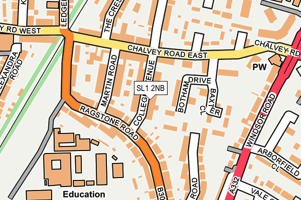 SL1 2NB map - OS OpenMap – Local (Ordnance Survey)