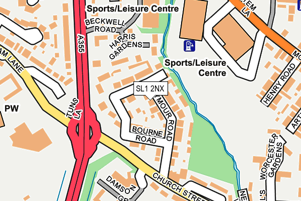 SL1 2NX map - OS OpenMap – Local (Ordnance Survey)