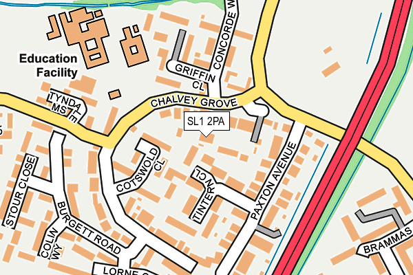SL1 2PA map - OS OpenMap – Local (Ordnance Survey)