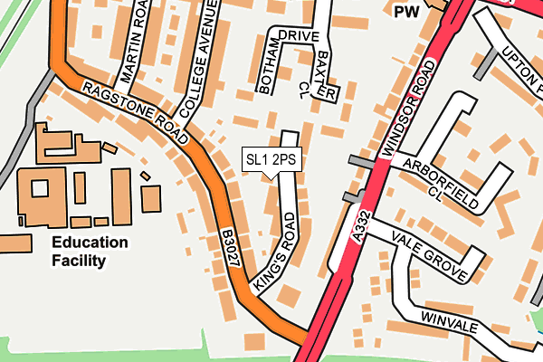 SL1 2PS map - OS OpenMap – Local (Ordnance Survey)