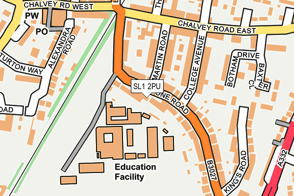 SL1 2PU map - OS OpenMap – Local (Ordnance Survey)