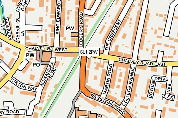 SL1 2PW map - OS OpenMap – Local (Ordnance Survey)