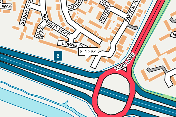 SL1 2SZ map - OS OpenMap – Local (Ordnance Survey)
