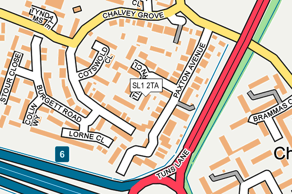 SL1 2TA map - OS OpenMap – Local (Ordnance Survey)