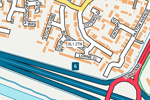 SL1 2TN map - OS OpenMap – Local (Ordnance Survey)