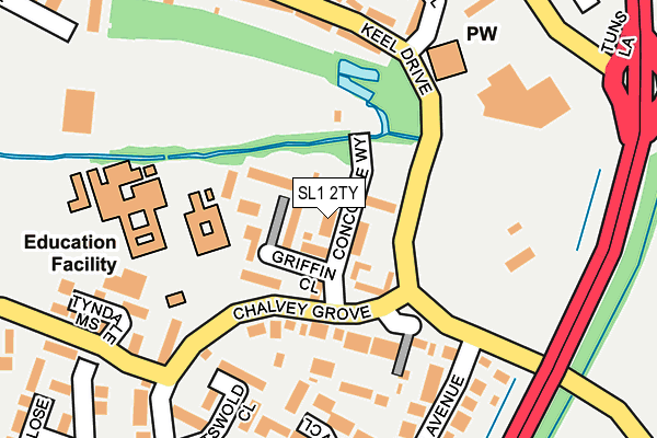 SL1 2TY map - OS OpenMap – Local (Ordnance Survey)